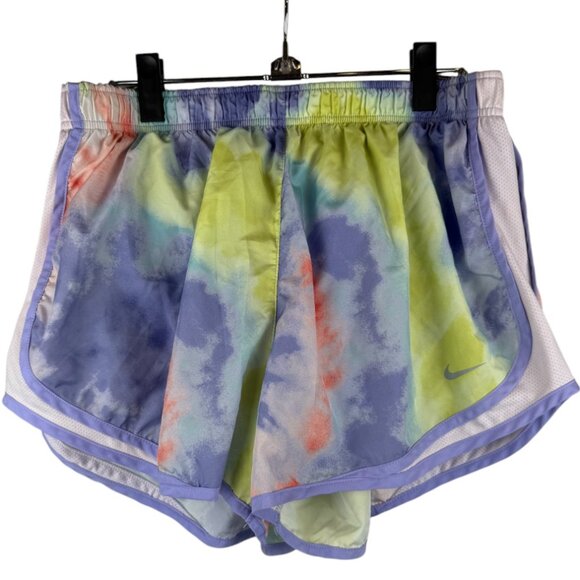 Nike Workout/Gym High Rise Tempo Tie Dye Shorts with Hidden Pocket - Extra Large - Picture 2 of 6